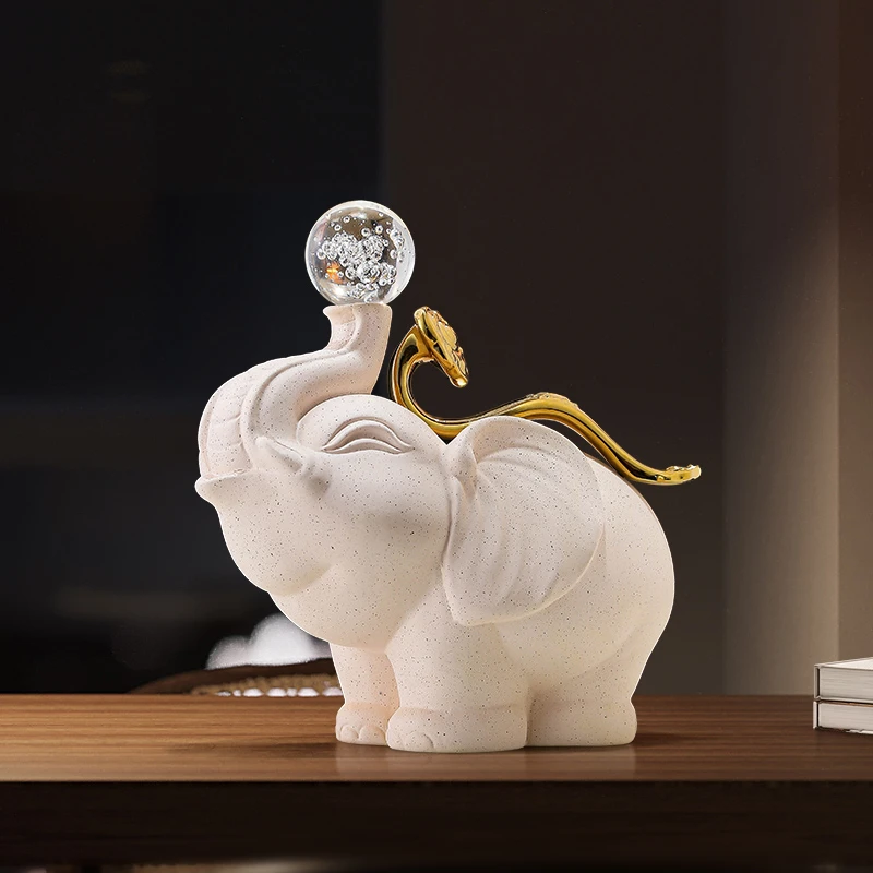 新中式吉象如意摆件家居客厅玄关酒柜办公室高档招财装饰乔迁礼品