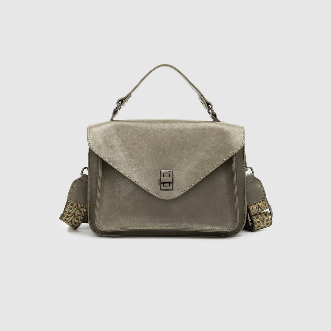 Discover  Revive秋冬新款单肩斜挎手提大容量邮差包包E124-灰色