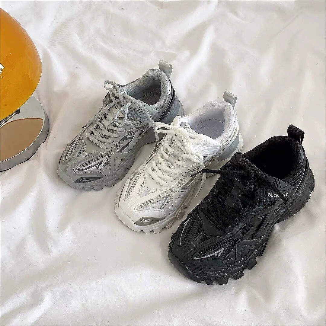 【小扬哥甄选】2023情侣黑色厚底追元素老爹鞋显脚小潮ins百搭运动