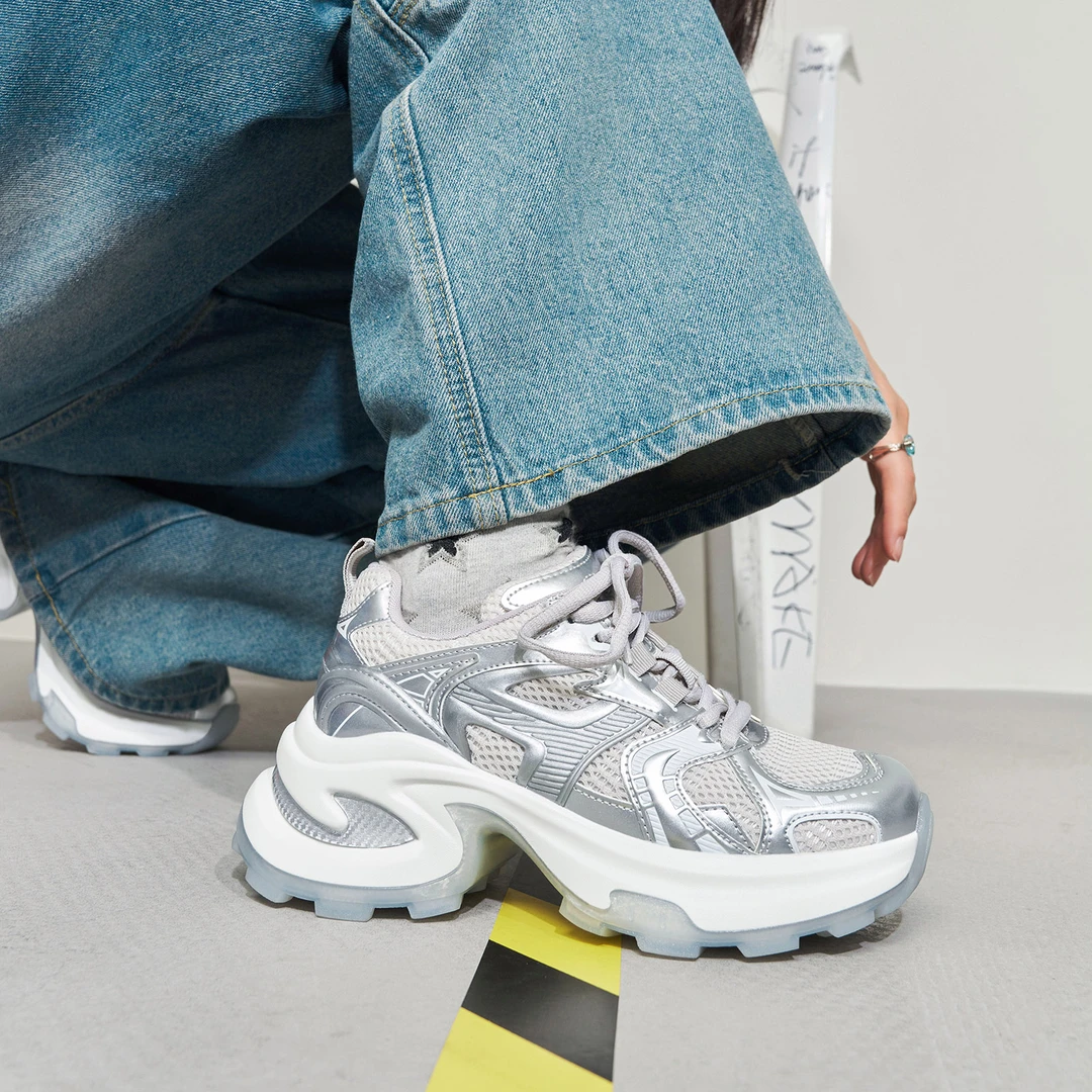 玛速主义2025年夏季新款时尚百搭老爹鞋厚底休闲鞋网面透气运动鞋