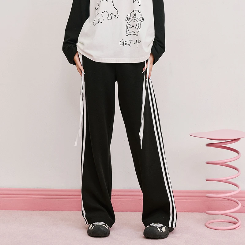 玛速主义冬季宽松阔腿休闲裤2025新款时尚百搭运动裤直筒显瘦长裤