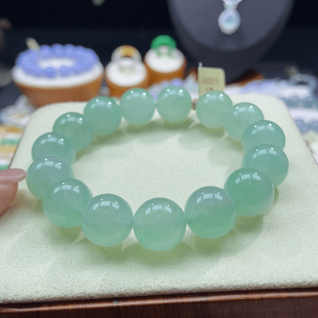 翡翠颈饰未镶嵌冰甜阳串卡13➕