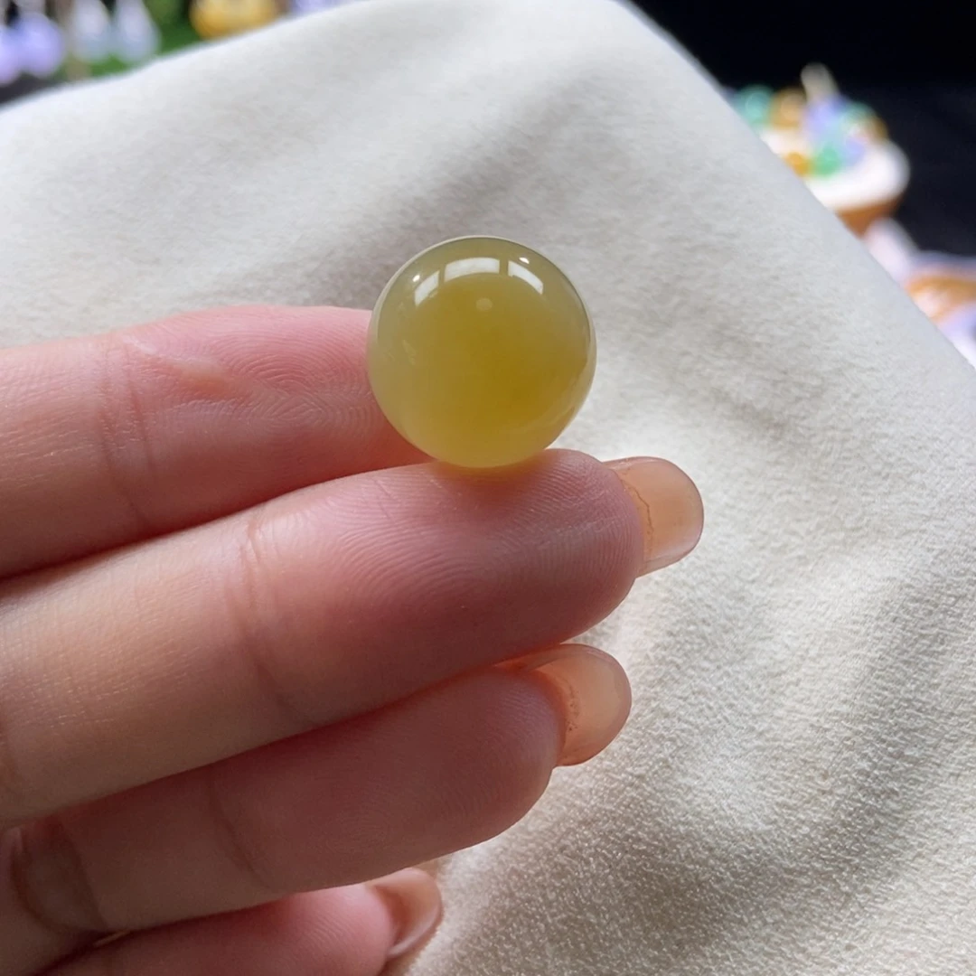 翡翠散珠翡翠冰鲜黄翡大龙珠卡15+