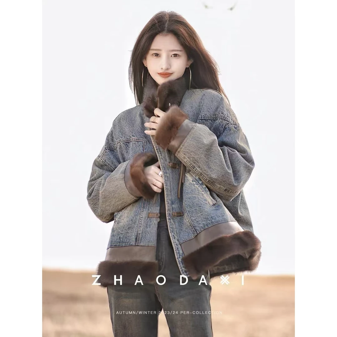 冬季小个子美拉德美式复古又酷又飒的休闲牛仔短外套女设计感2025