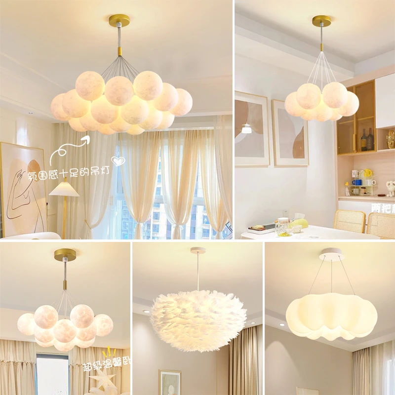 北欧月球灯卧室吊灯温馨浪漫创意全屋灯客厅餐厅儿童房主卧星球灯