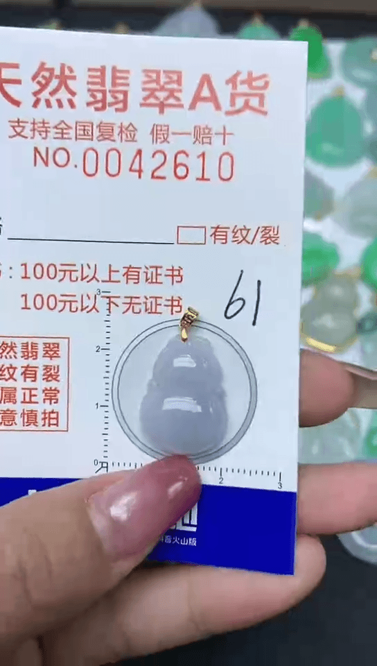 【闪购商品】翡翠颈饰18K金镶嵌61天然翡翠A货