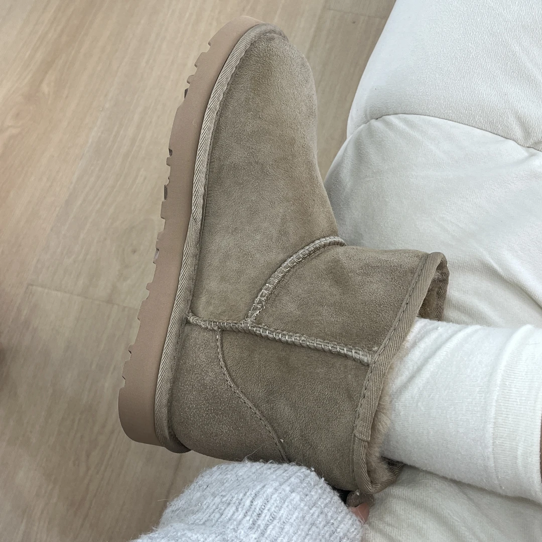 【5854】桑坡羊皮毛一体雪地靴短筒百搭冬季保暖时尚女鞋