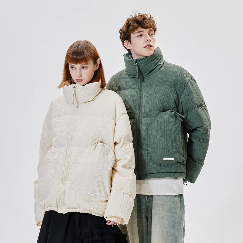 PSOBrand90绒细格纹肌理感梭织立领羽绒服保暖冬季休闲户外PYR034