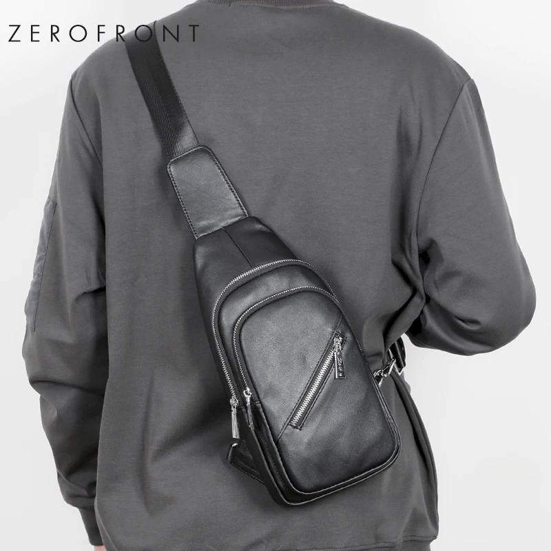 真皮男士胸包多功能新款单肩斜挎包头层牛皮胸包软大容量小背包潮