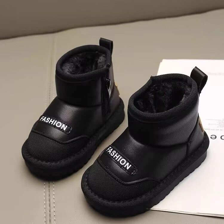 儿童雪地靴2024冬季加绒加厚男童东北大棉鞋防水女童短靴小童棉靴