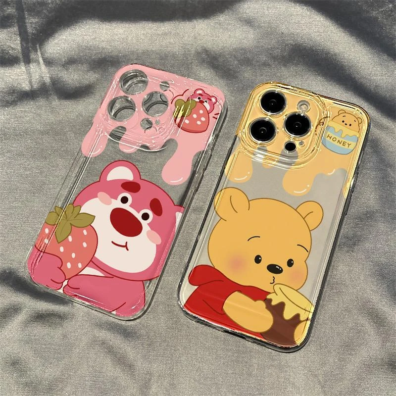 维尼草莓熊苹果华为vivo小米oppo荣耀手机壳iPhone13透明14可爱15