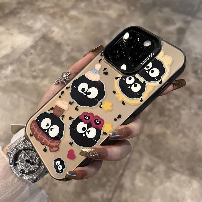 卡通煤球苹果13手机壳iPhone14可爱15promax防摔11高级感12小众xs