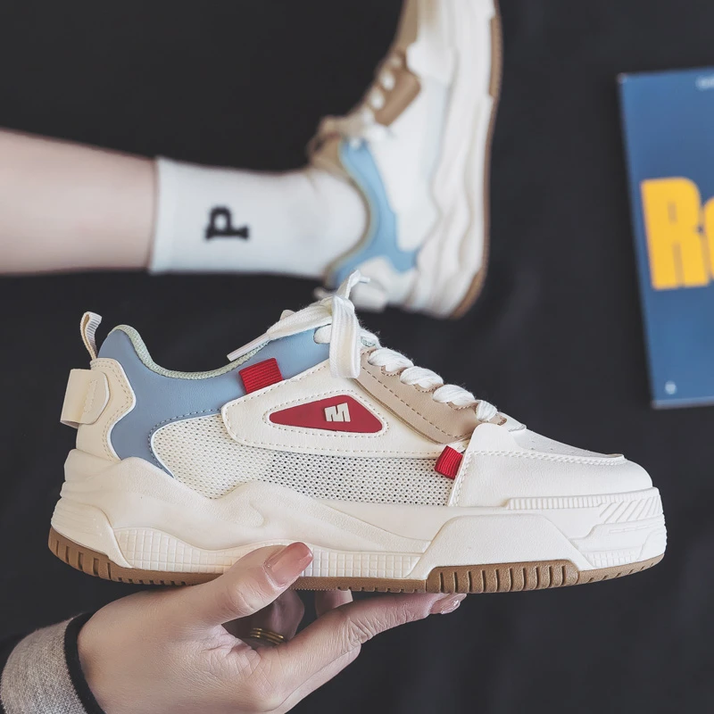 秋季女鞋厚底增高小白鞋女款2024新款时尚个性透气板鞋休闲鞋2339