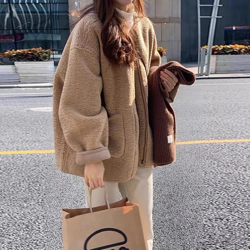 【闹闹】7013冬季新款毛毛外套厚款