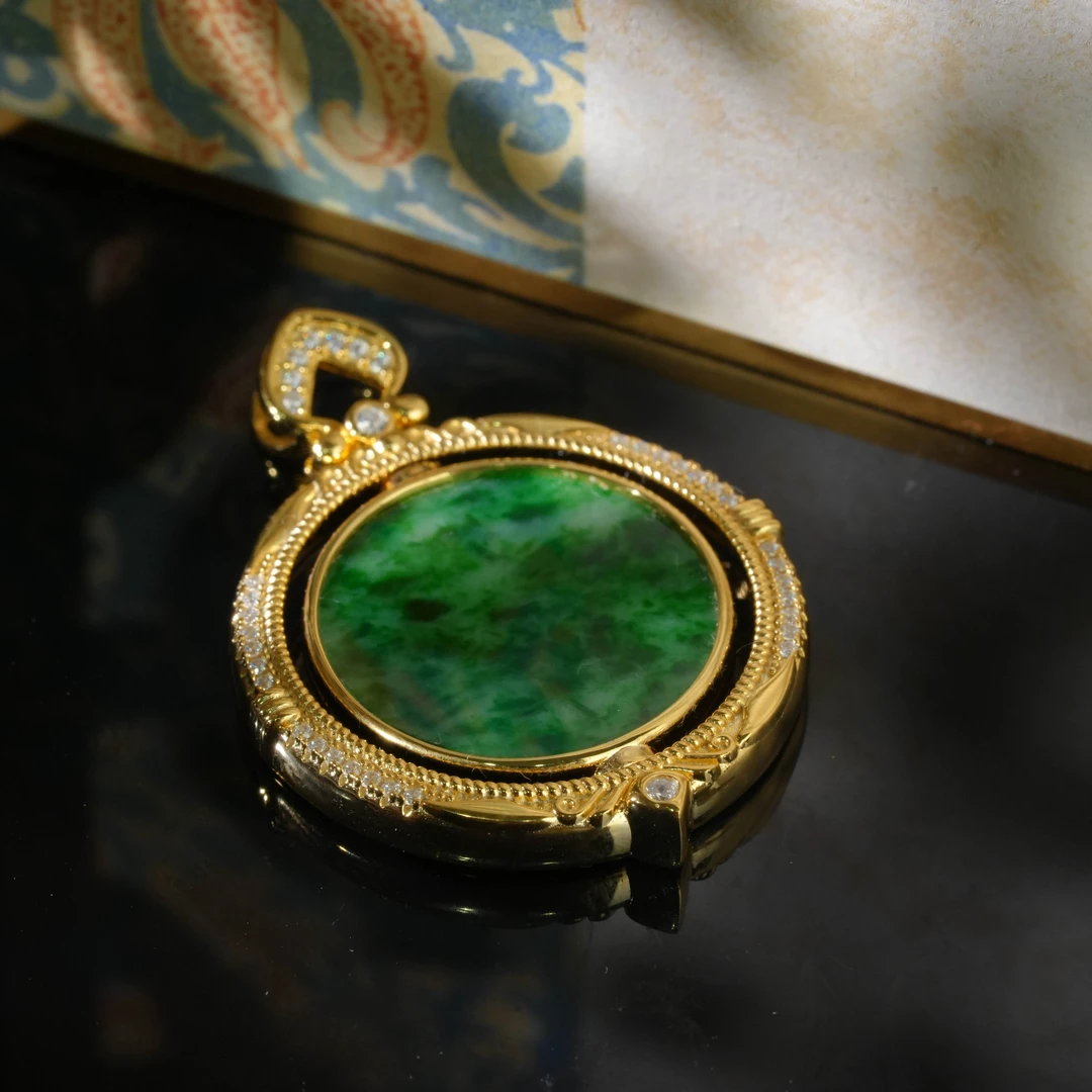 【初见珠宝】S925银翡翠吊坠25-1CH171X179【多样性发一件】约18mm+