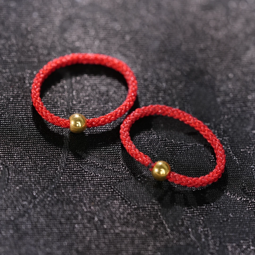 【初见珠宝】足金红绳戒圈8-1CL117X273【多样性发一件】