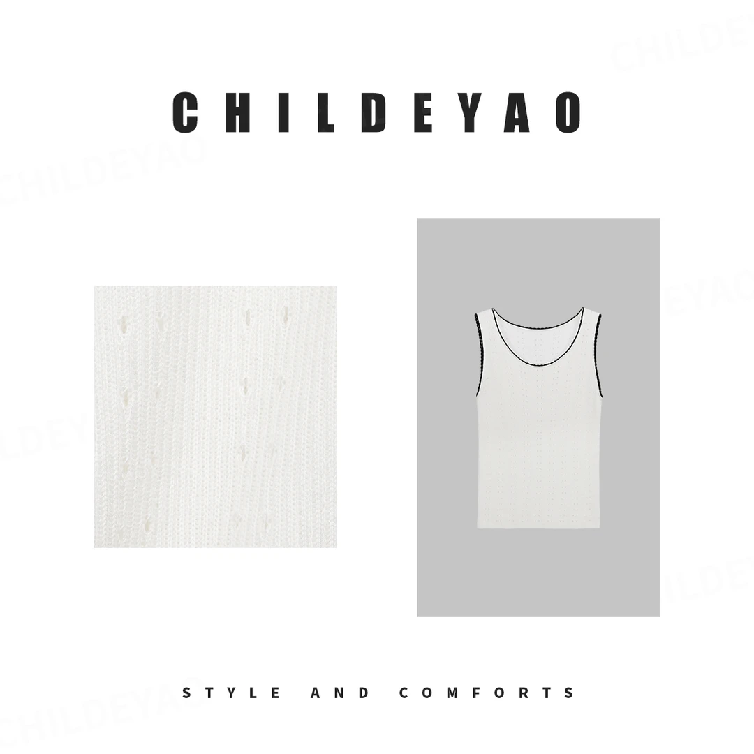 Childe Yao『微风』 镂空气质百搭背心打底衫 A4118