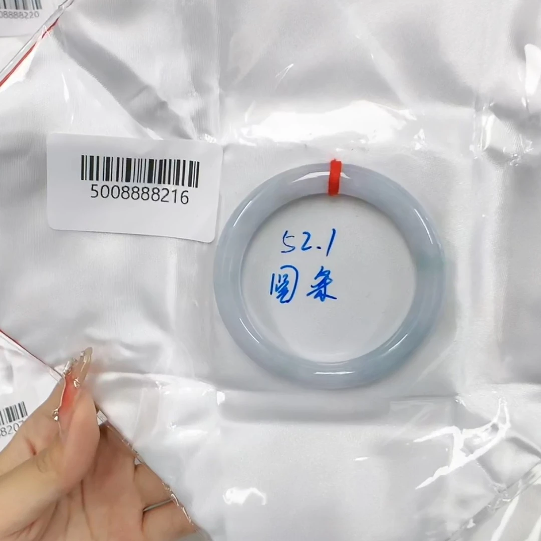 天然缅甸翡翠手镯52.1圆条冰春彩