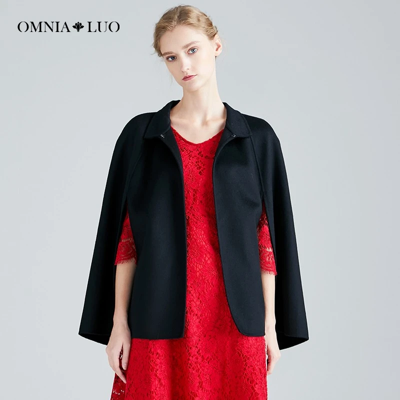 OMNIALUO欧柏兰奴商场同款春秋绵羊毛外套女纯色时尚OUQH69291