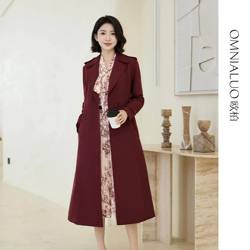 欧柏兰奴商场同款秋冬新款设计感高级时尚名媛风收腰连衣裙