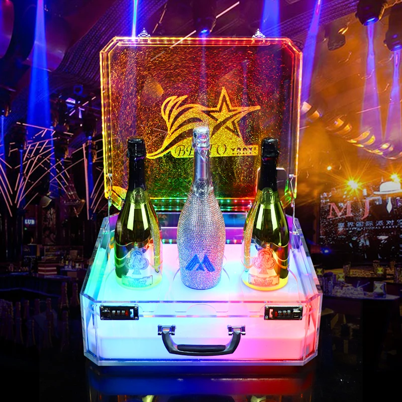 新款创意流沙发光酒箱香槟王冰封神龙套酒箱KTV酒吧VIP出酒道具