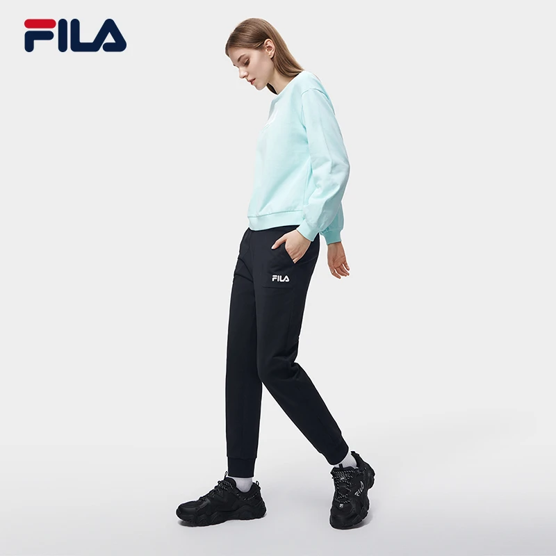 Fila/斐乐女子秋款宽松休闲时尚针织通勤百搭束脚裤F11W319605