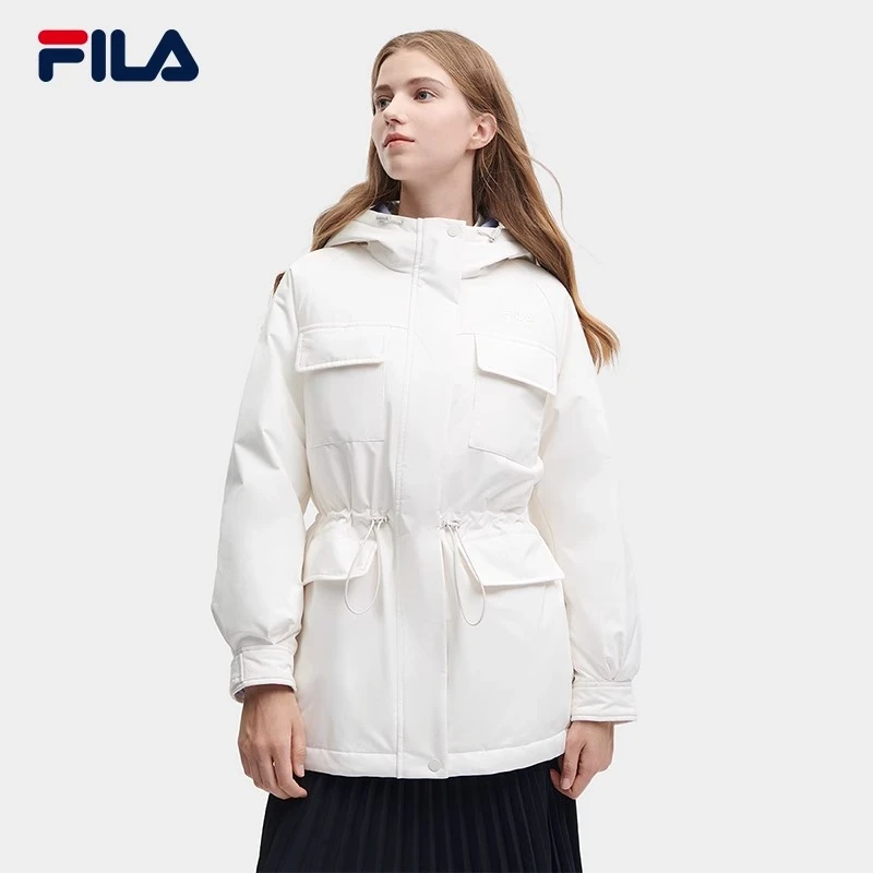 Fila/斐乐【焕新季】女士羽绒服2023冬季新简约宽松保暖连帽上衣