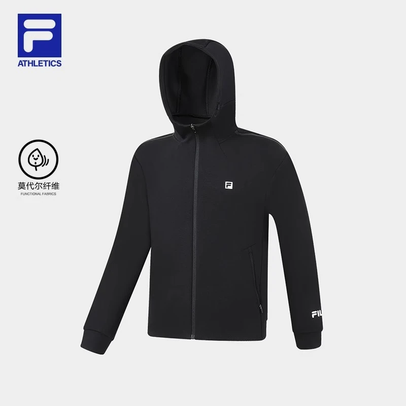 Fila/斐乐男针织连帽外套秋百搭基础简约健身运动上衣A11M331503
