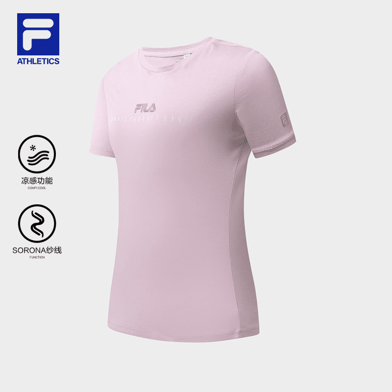 Fila/斐乐女装【凉感纱线】显瘦遮肉舒适袖圆领短T恤 A11W321110