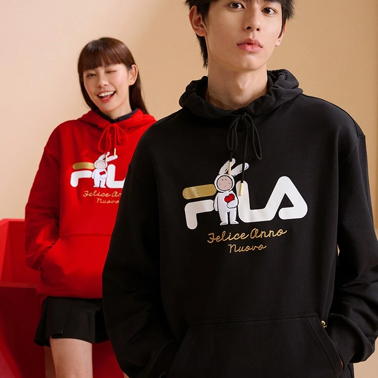 【情人节礼物】FILA斐乐卫衣情侣款安东尼兔连帽卫衣 F11U319205