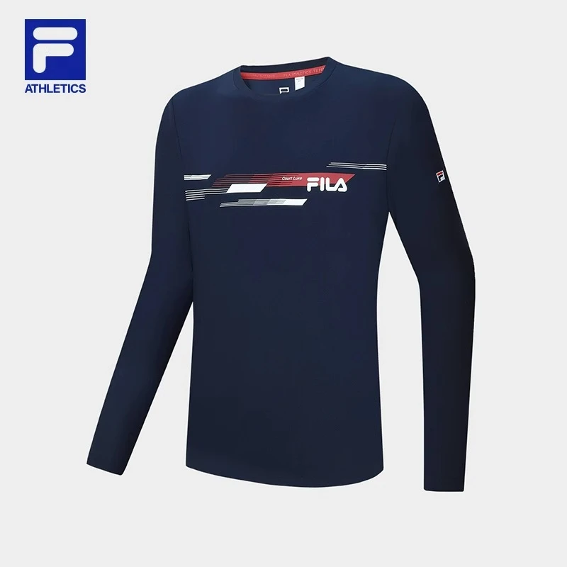 Fila/斐乐男子针织长袖秋季新款基础简约网球运动上衣 A11M333201