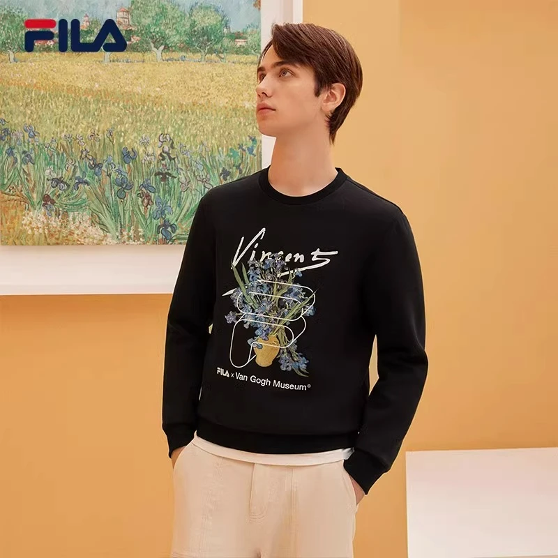 Fila/斐乐梵高博物馆斐乐男子长袖卫衣简约休闲卫衣 F11M318208