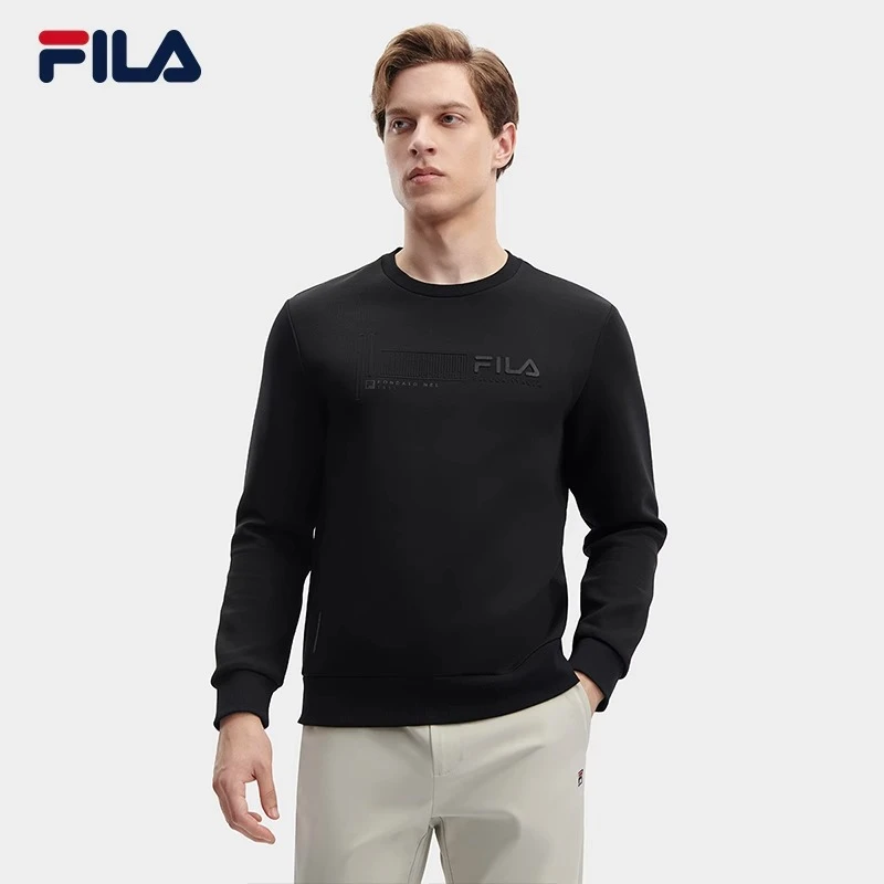 Fila/斐乐男针织套头衫23冬百搭休闲基础简约抗菌卫衣 F11M342203