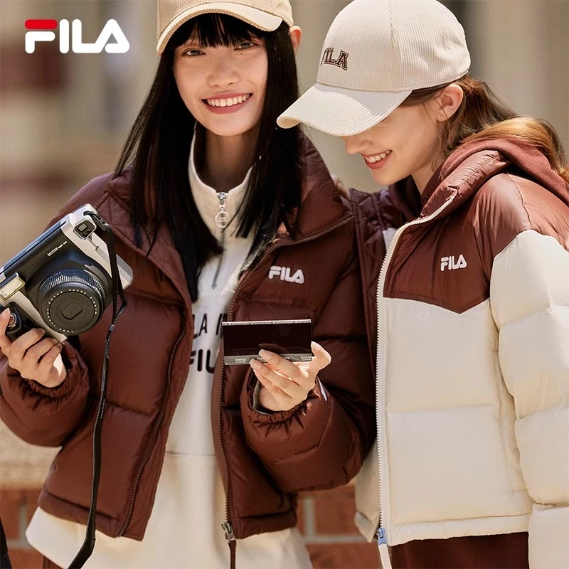 Fila/斐乐女子羽绒服保暖防风宽松短款面包服运动外套