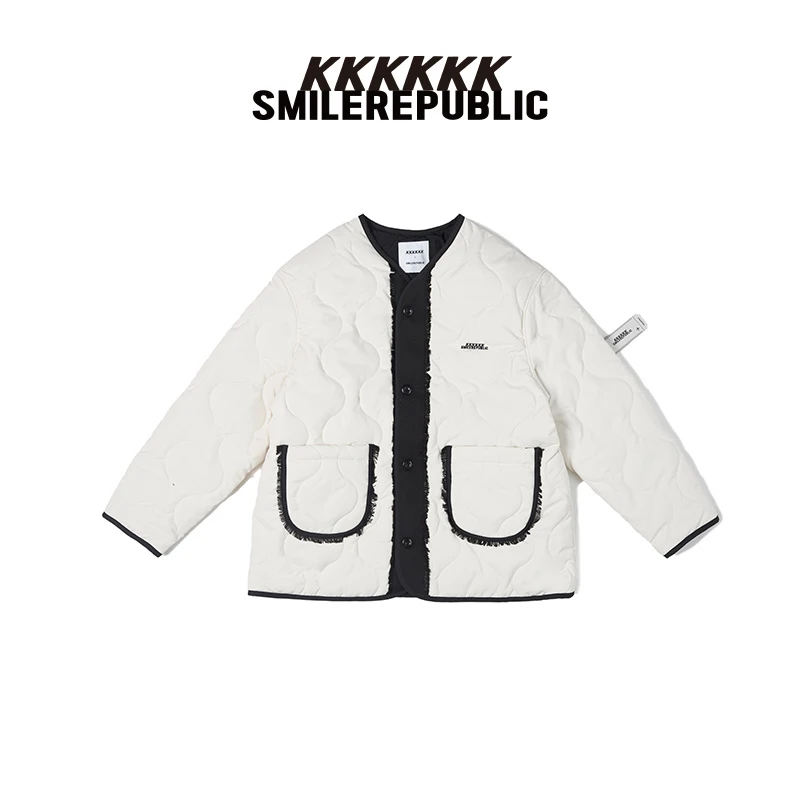 KKKKKK X SMILEREPUBLIC【权志龙同款】联名复古飞行菱格棉服外套