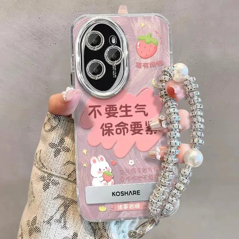 适用于荣耀100Pro不要生气精孔羽纱壳女款全包创意简约壳