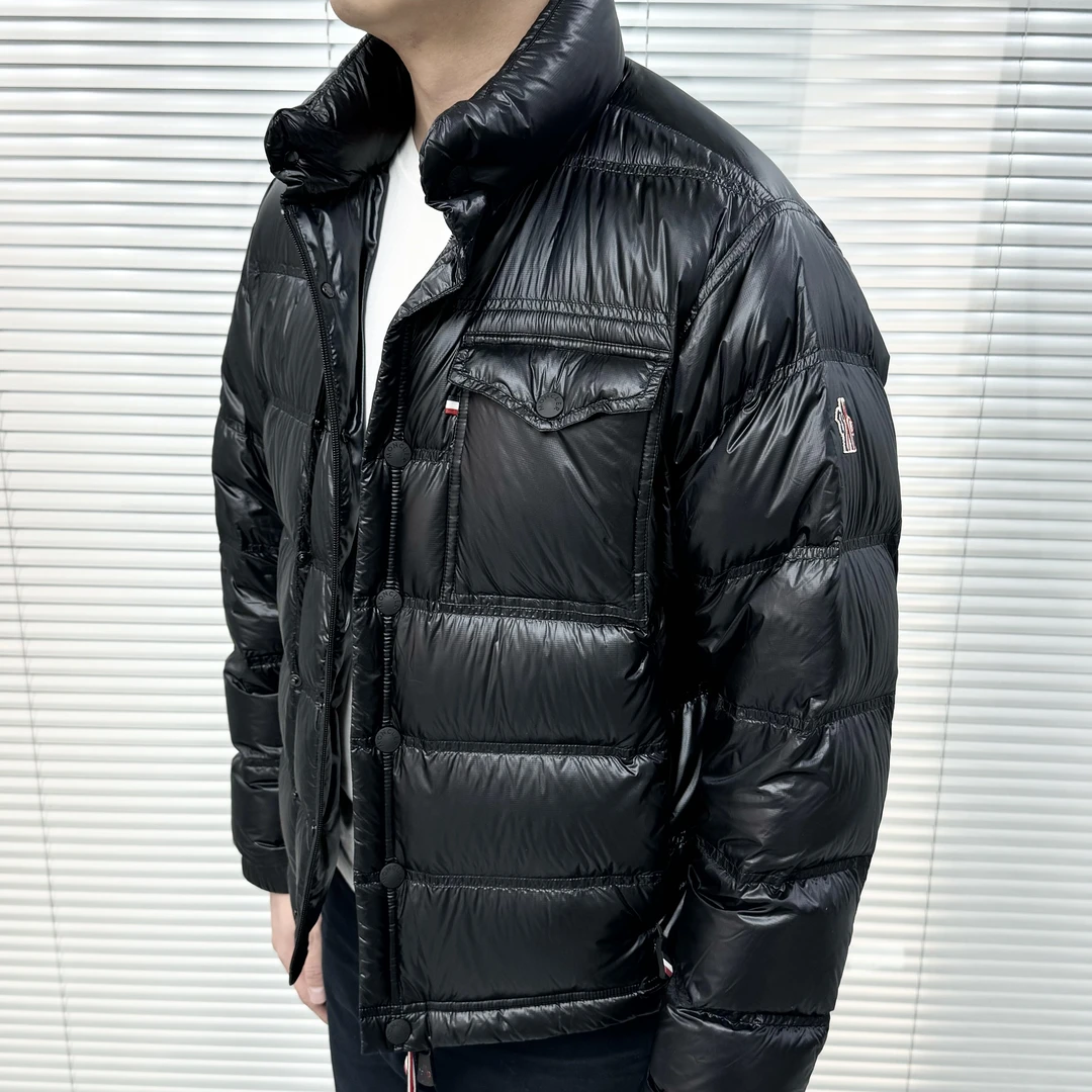 未使用 MONCLER 蒙口RAFFORT胸口大口袋立领夹克羽绒服滑雪标深色