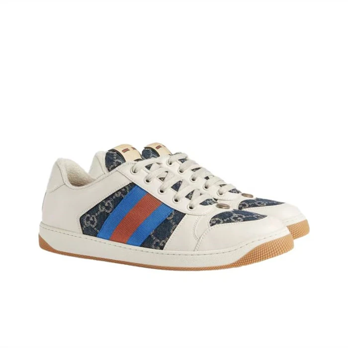 全新未使用 GUCCI/古驰 Denim系列 Screener系列 GG珐琅 运动鞋