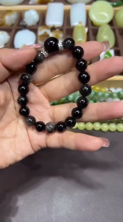 【闪购商品】黑曜岩颈饰未镶嵌9-10拍一发一，多样性发货