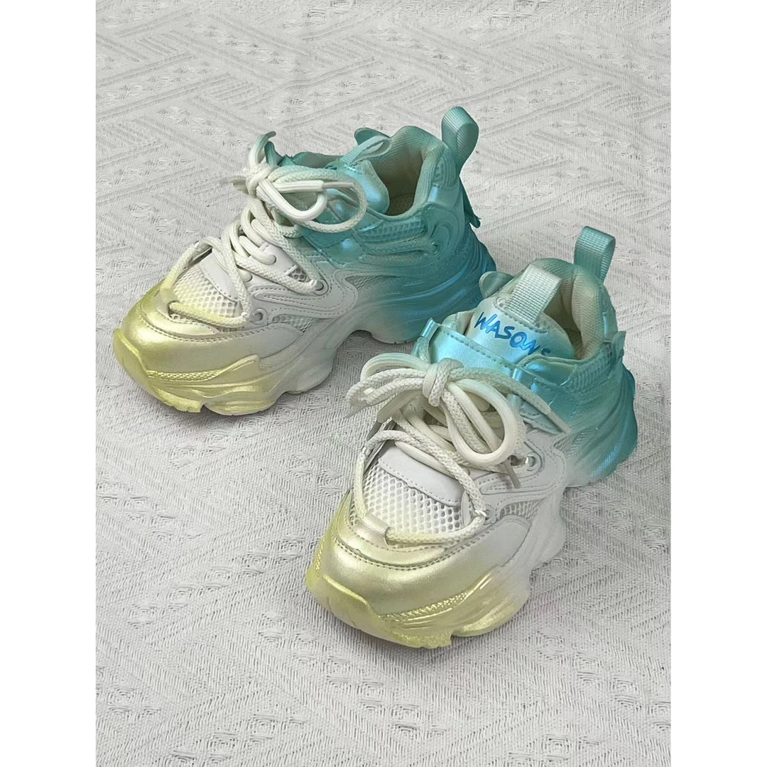 【新疆包邮31-37】603老爹鞋单网 简约透气软底魔术贴室内