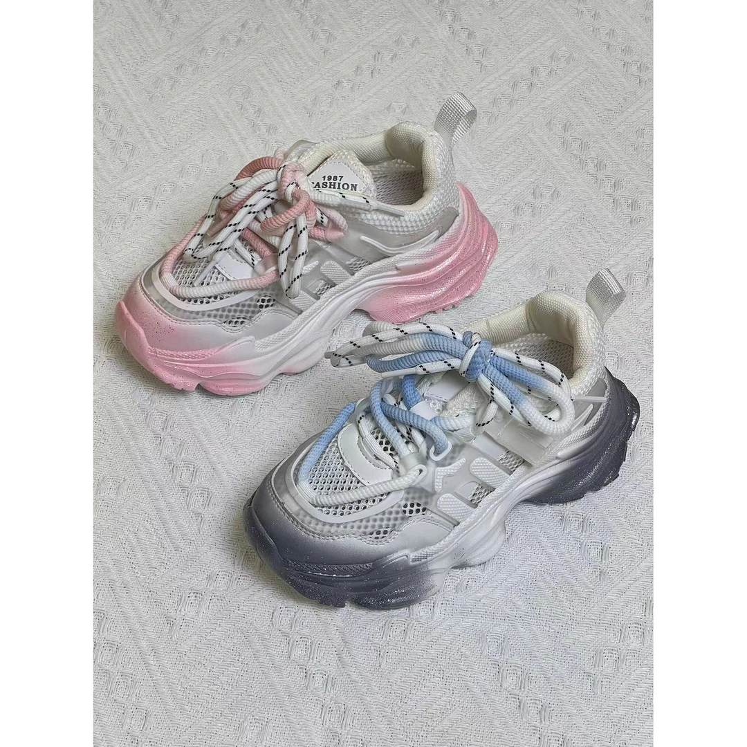 【新疆包邮26-37】336老爹鞋单网 简约透气软底魔术贴室内