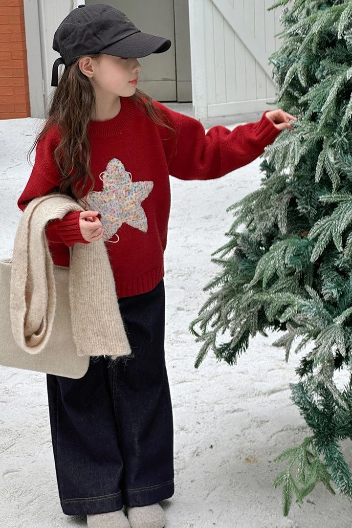 卷毛桃2024秋冬年货系列彩纱毛衣