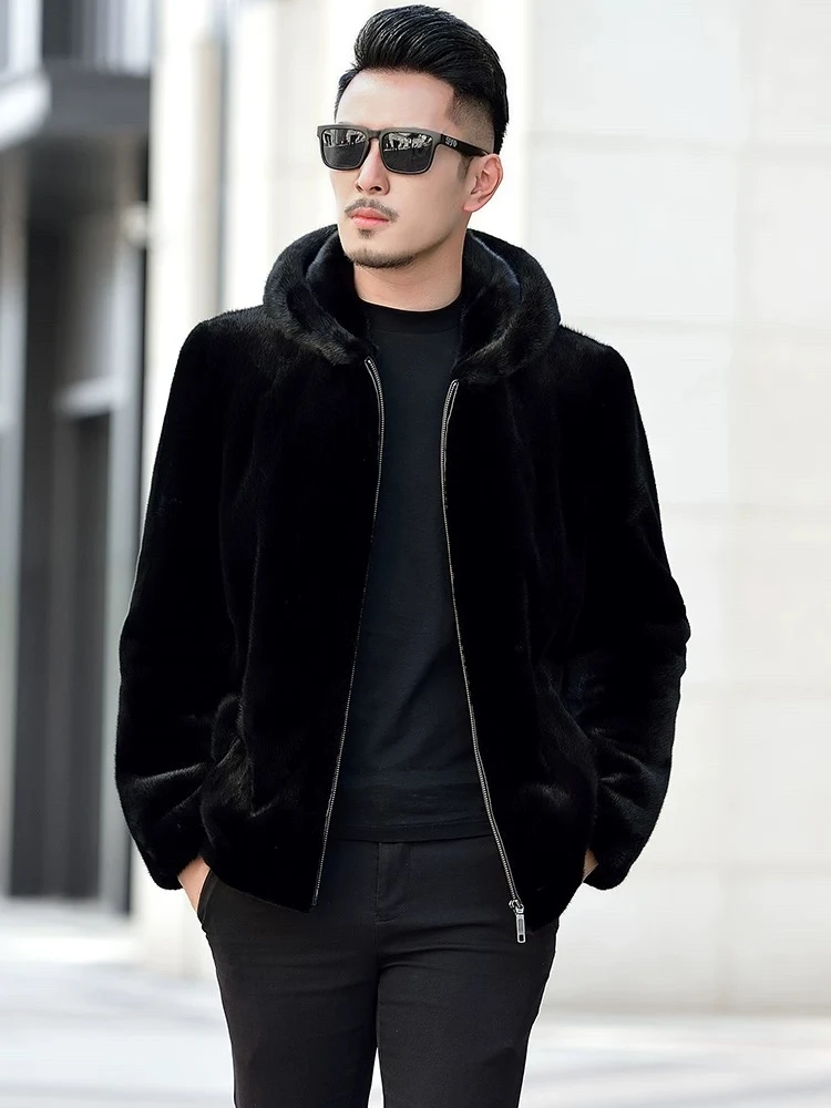 （反季价格）海宁时尚冬季男士保暖两面穿外套连帽双面秋冬休闲加厚