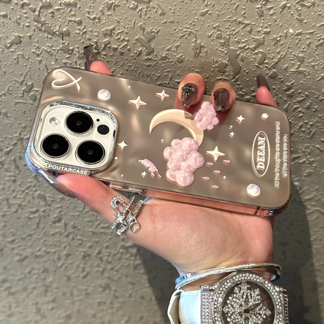 ins风立体云朵月亮苹果14pro手机壳iPhone14女款13新款12保护套11