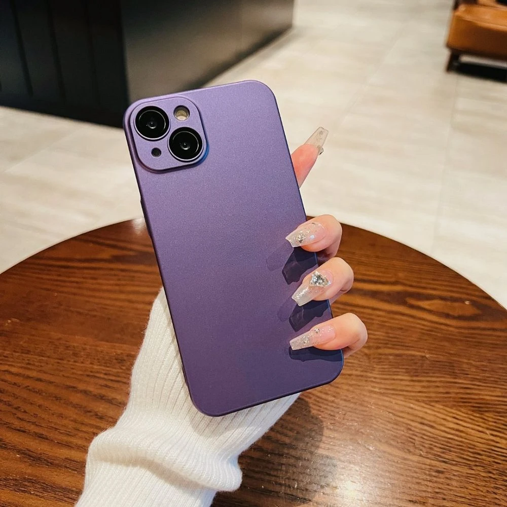 超薄苹果14promax手机壳iPhone14plus磨砂肤感13/12带镜头膜11硬