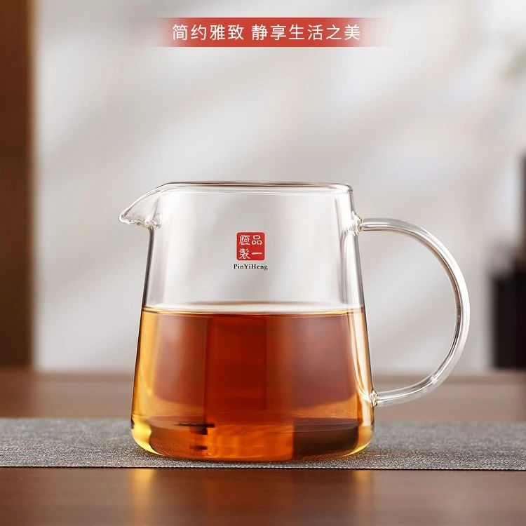 品一恒高硼硅玻璃公道杯加厚分茶器透明茶海耐热高档滤茶家用
