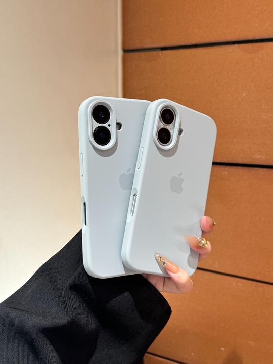 蓝灰色适用苹果16promax手机壳15液态硅胶iphone14简约13纯色1211