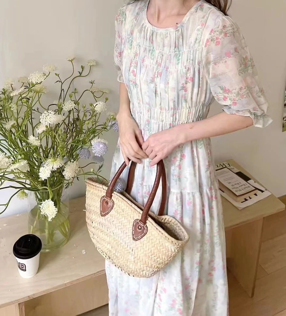 （601-699）短袖连衣裙碎花潮流气质法式大码显瘦女装连衣裙时尚