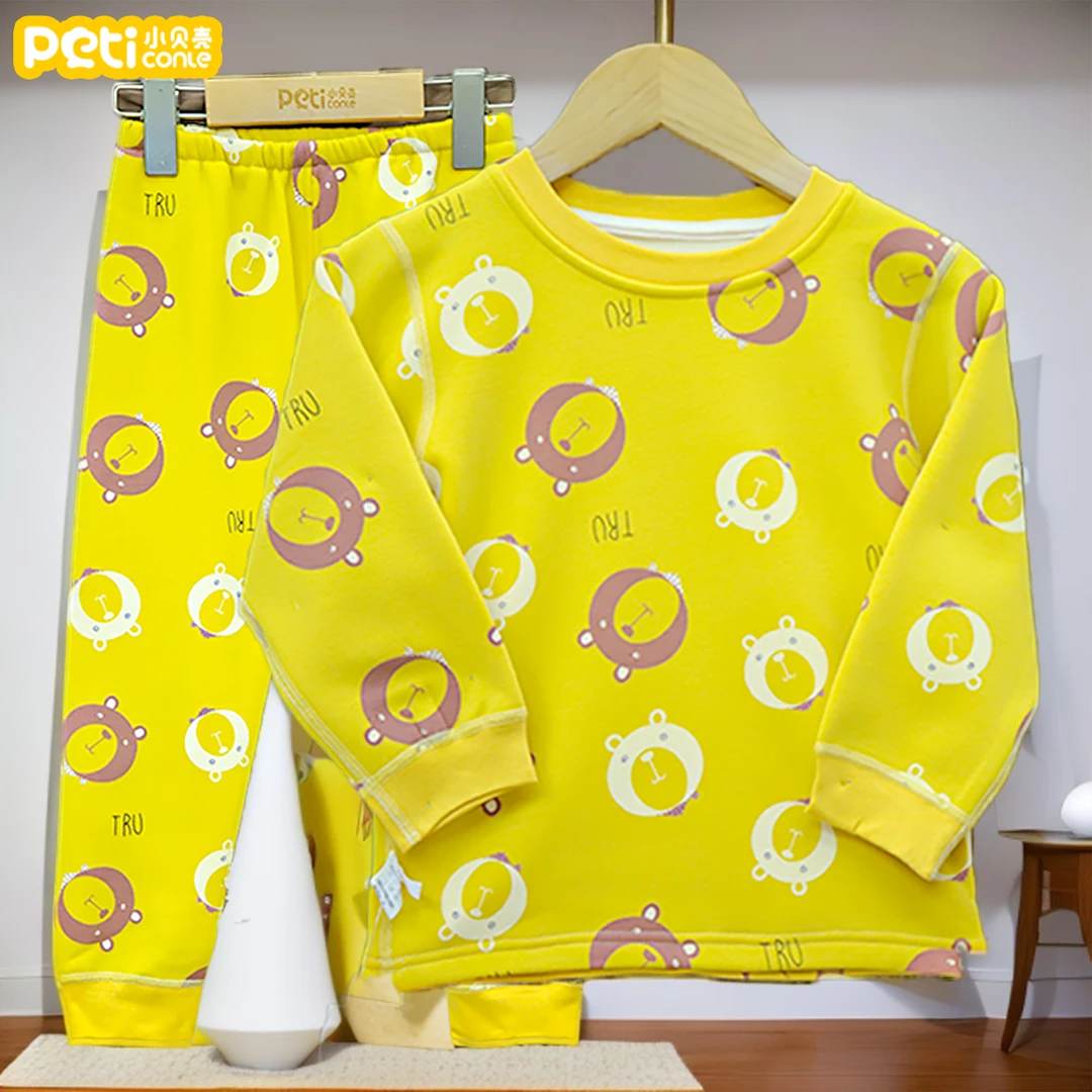 【厂家直销】Q887儿童厚绒保暖套装