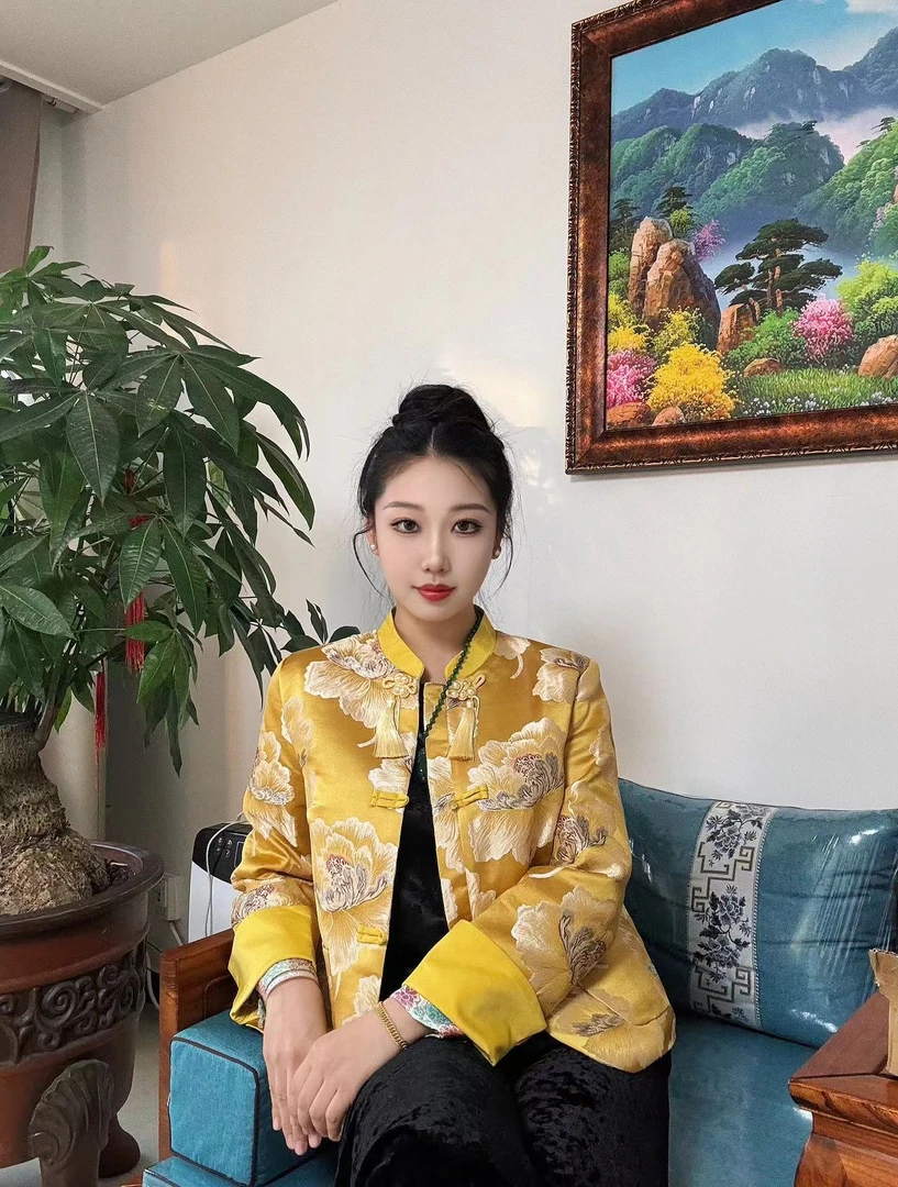 新中式国风盘口立领刺绣气质复古百搭春秋款时尚女盘扣流苏外套